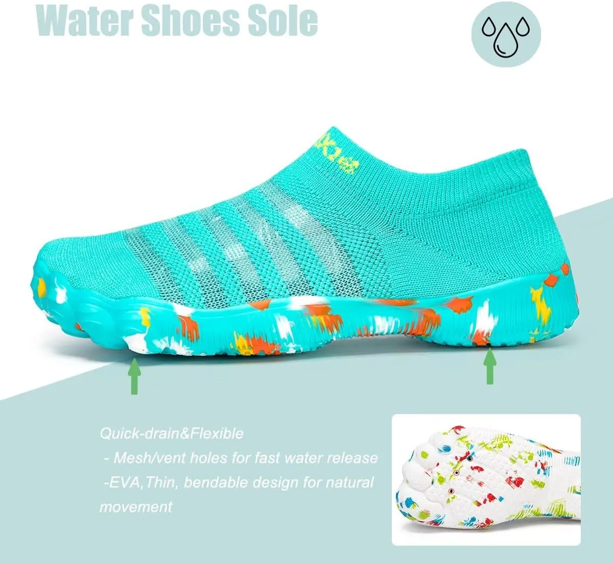 TOLLN Quick-Dry Barefoot Water Shoes for Men, Women & Youth – Versatile Aqua Socks for Beach, Pool, Kayaking, Hiking, Surfing, Yoga & Outdoor Sports