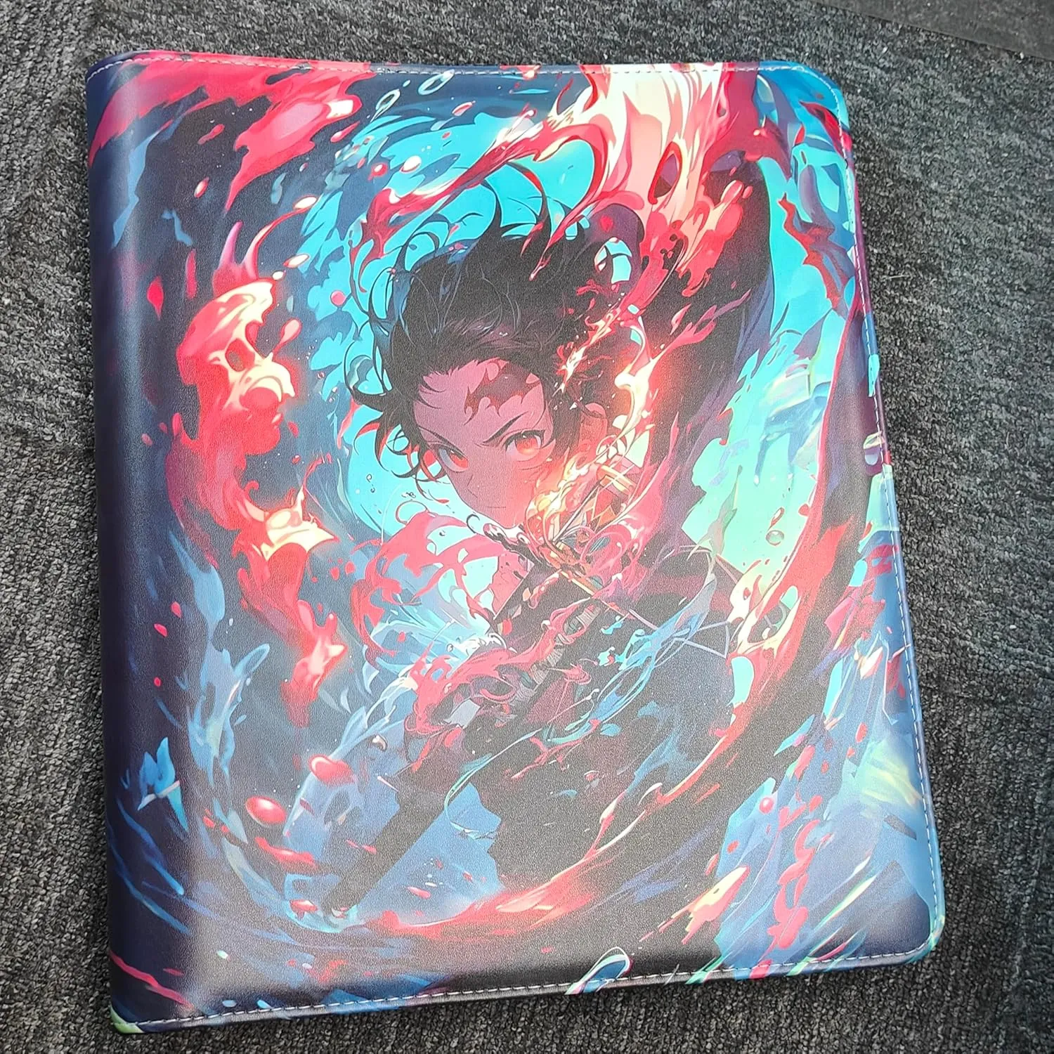 Toploader Binder, Holds 288 Toploaders, 9-Pocket Ringless Side-Loading Waterproof Storage for Demon Slayer, One Piece, MTG Cards