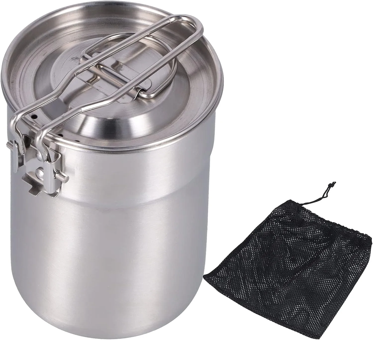 Topyond 1L Outdoor Coffee Maker Cup - Portable Camping Cooking Pot with Foldable Handle Lid for Hiking
