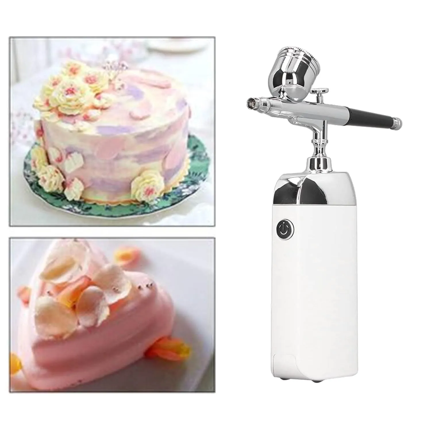 Topyond Oxygen Facial Portable Airbrush,Oxygen Facial Machine,Cordless Handheld USB Charging Facial Mist Sprayer for Cake Decoration Black (White)