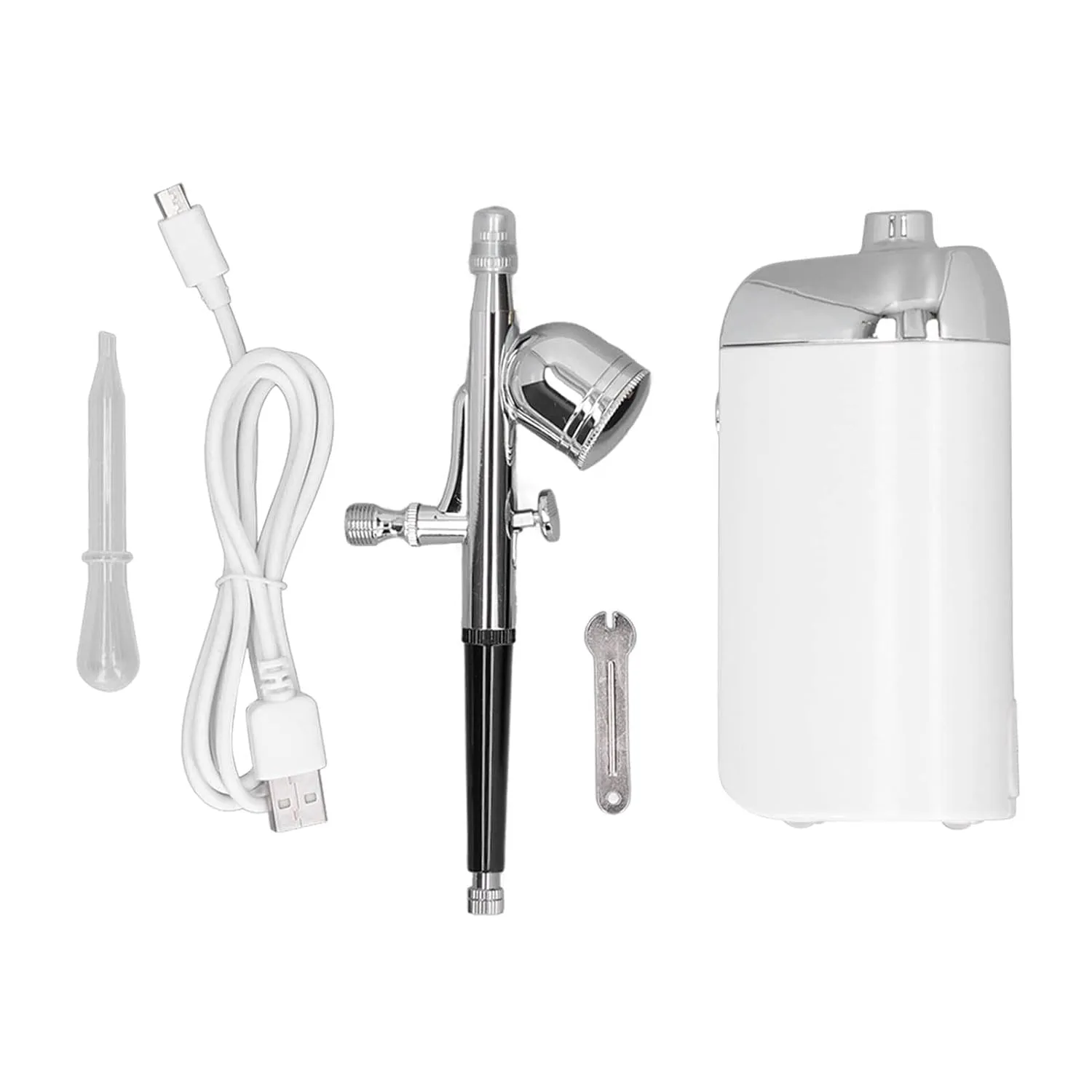 Topyond Oxygen Facial Portable Airbrush,Oxygen Facial Machine,Cordless Handheld USB Charging Facial Mist Sprayer for Cake Decoration Black (White)