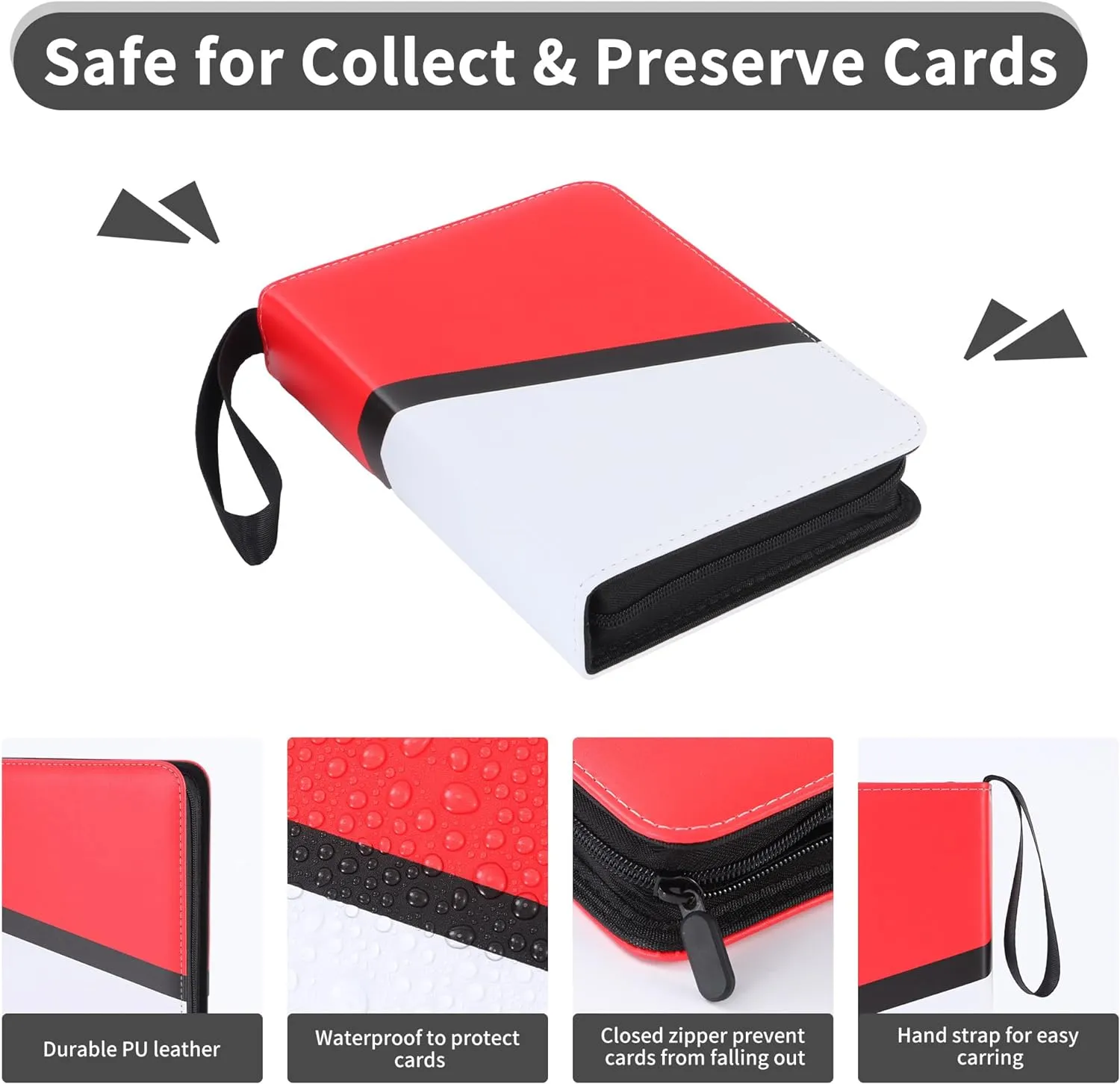Trading Card Binder 9 Pocket with 50 Removable Sleeves, 900 Pockets Card Collection Binder for TCG Cards Collector, Purple & White
