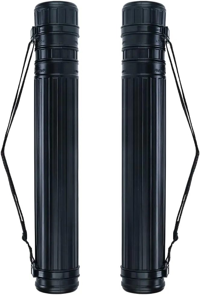 TRANSON 2-Pack Small Poster Tube Storage 17“ to 27” Extendable for Documents Blueprints Artworks Scrolls