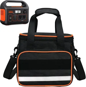 Travel Carrying Bag Compatible with Jackery Power Station Explorer 300/240/160, Portable Power Station Storage Case with Front Pockets for Charging Cable and Accessories, Black