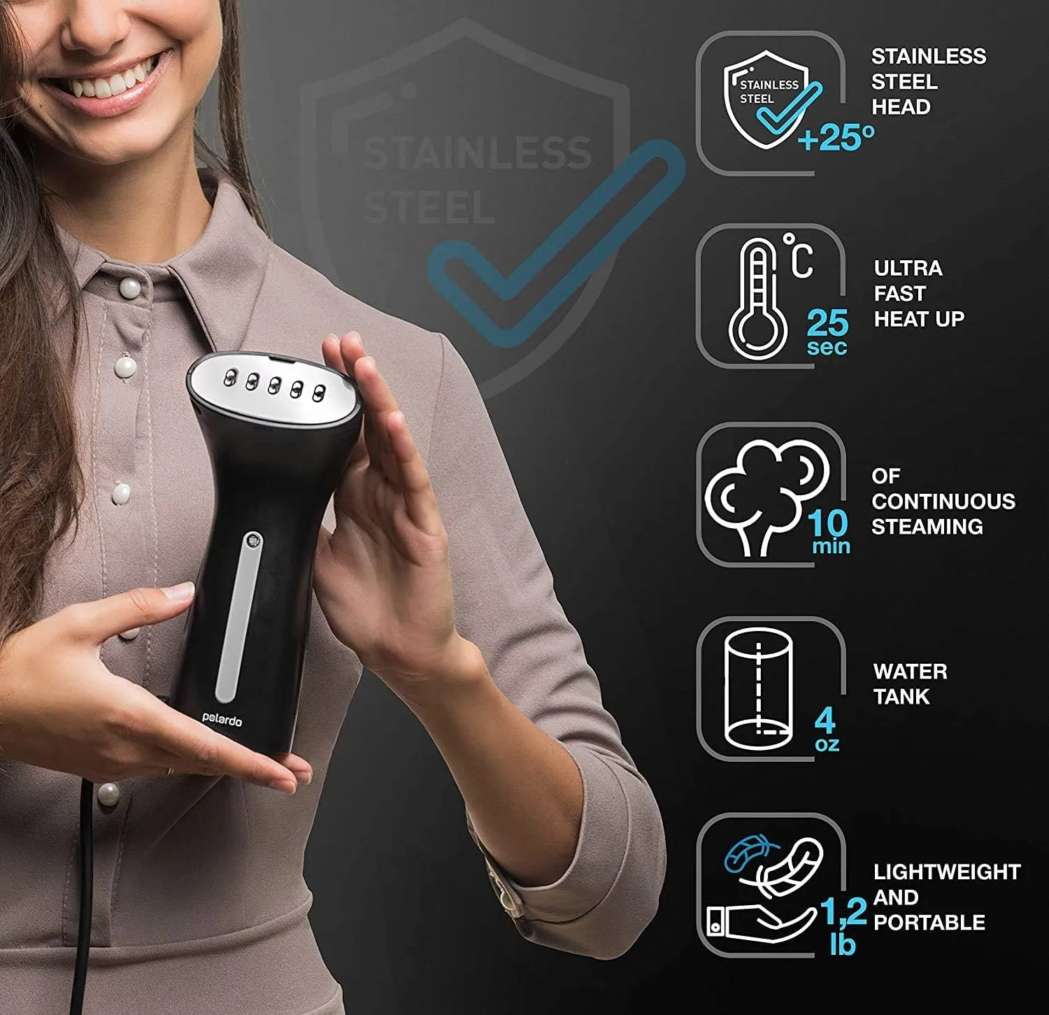 Travel Size Compact Travel Garment Steamer for Clothes to Go and Home Safe for Any Fabrics - Portable Handheld Steamer Powerful Steam Generator Iron for Clothes Best for Travel, 110V
