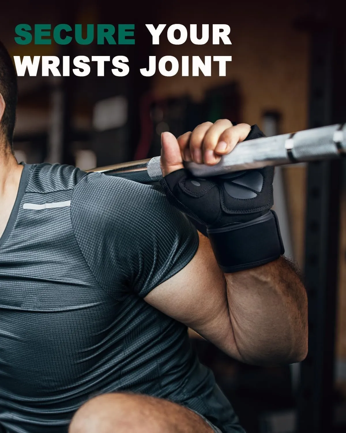 Trideer Workout Gloves for Men, Weight Lifting Gloves with Wrist Wrap Support, Full Palm Protection & Extra Grips for Weightlifting, Exercise, Cross Training, Fitness, Pull-up