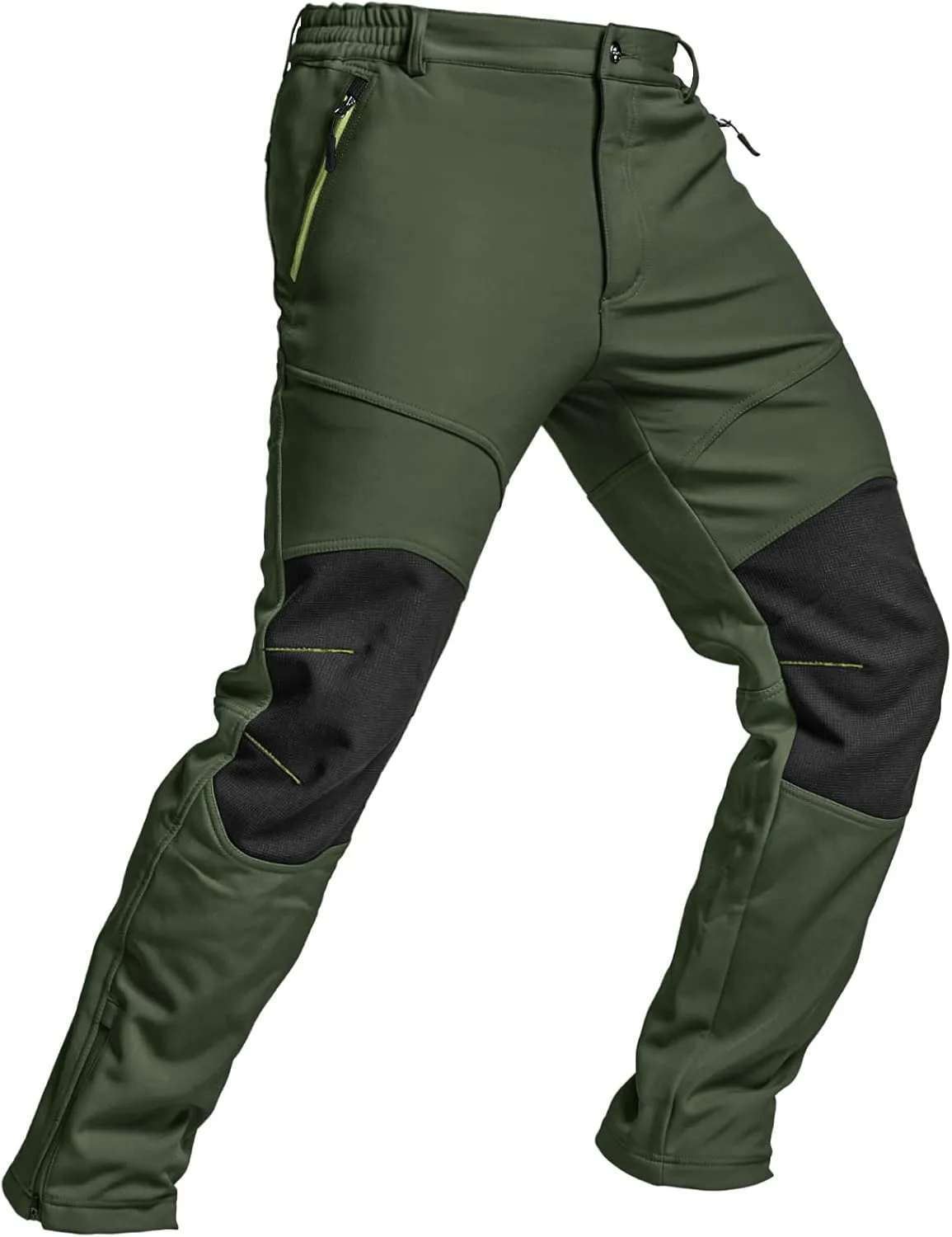 TSLA Men's Snow Ski Snowboard Waterproof Softshell Cargo Pants, Hiking Fleece Lined Bottoms, Outdoor Work Pants