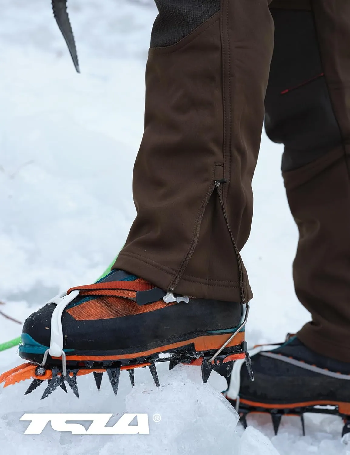 TSLA Men's Snow Ski Snowboard Waterproof Softshell Cargo Pants, Hiking Fleece Lined Bottoms, Outdoor Work Pants