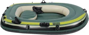 Two Person Green PVC Inflatable Rowing Air Boat for Fishing Drifting Diving with Independent Air Chamber for Casual Surfing