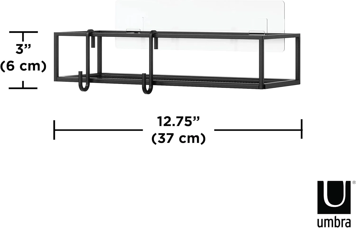 Umbra Cubiko Shower Bin Caddy Set, Black