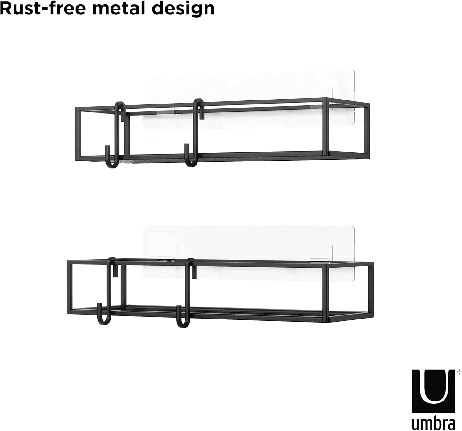 Umbra Cubiko Shower Bin Caddy Set, Black