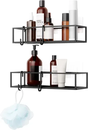 Umbra Cubiko Shower Bin Caddy Set, Black