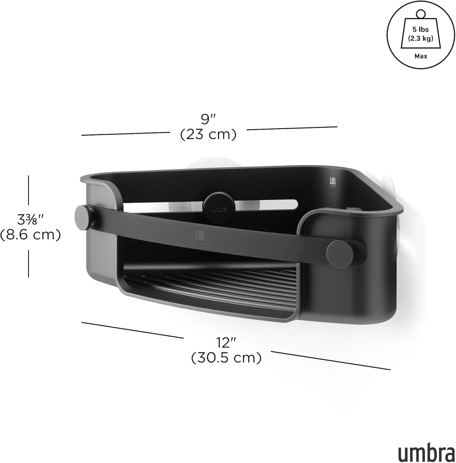Umbra Flex Modern Bathrrom Caddy Bins, Black
