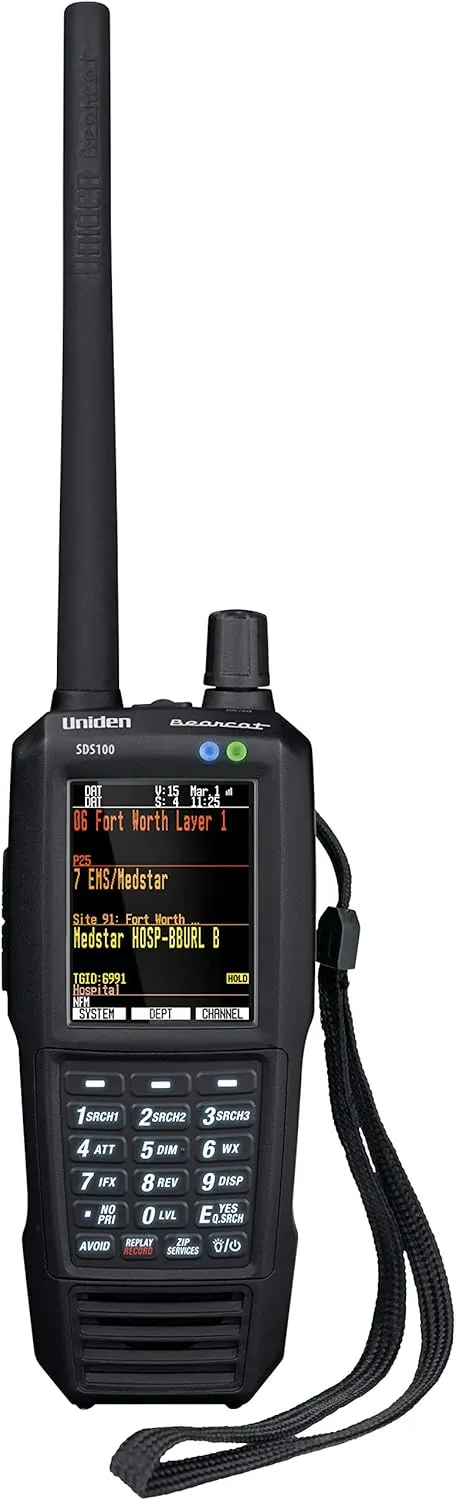 Uniden SDS100 True I/Q Digital Handheld Scanner, Designed for Improved Digital Performance in Weak-Signal and Simulcast Areas, Rugged / Weather Resistant JIS 4 Construction