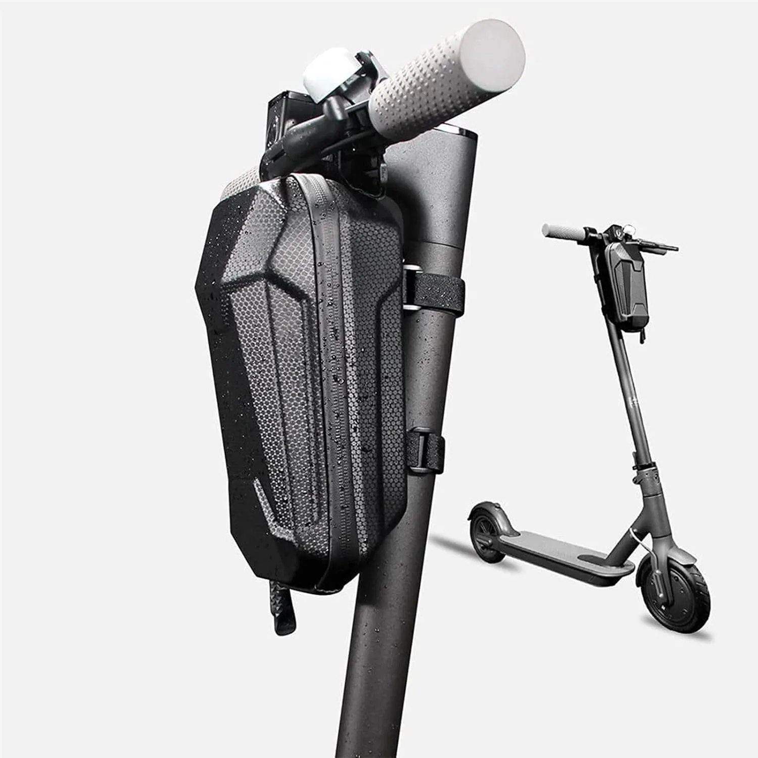 Universal Electric Scooter Handlebar Bag, Scooter Storage Bag, EVA Hard Shell Bags Waterproof Reflective Electric Scooter Storage Bag,Bicycle Bag Electric Skateboard Bike Accessories