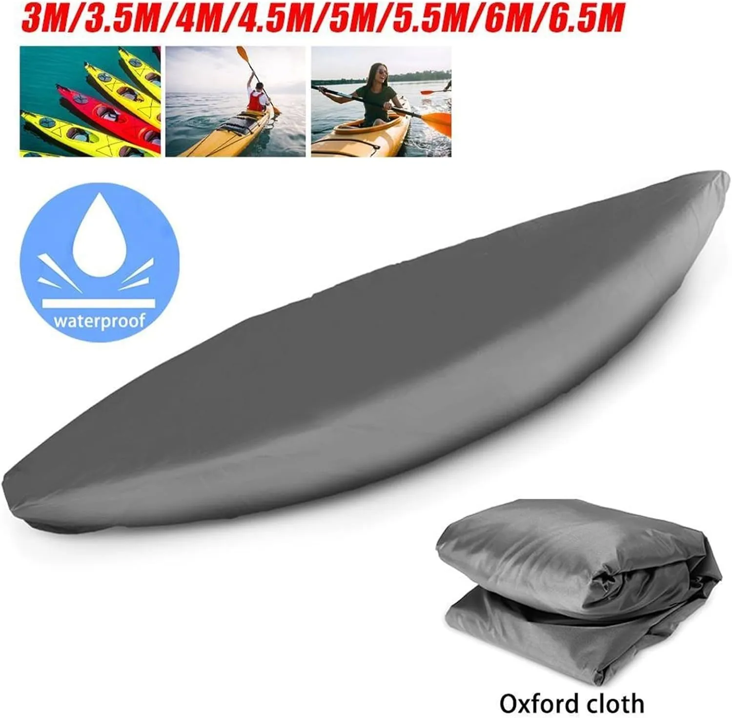 Universal Kayaks Cover Canoe Boat Waterproof UV Resistant Dust-Proof Storage Cover Kayaks Boat Canoe Cover(6m)