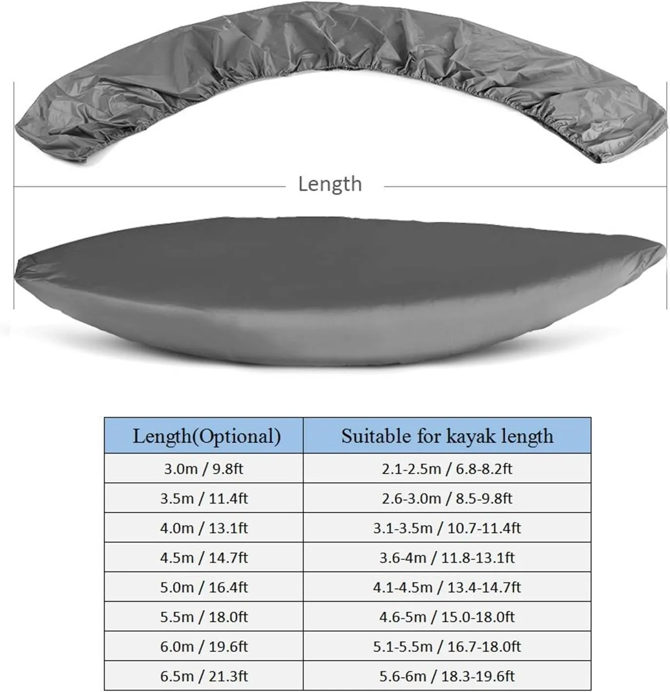 Universal Kayaks Cover Canoe Boat Waterproof UV Resistant Dust-Proof Storage Cover Kayaks Boat Canoe Cover(6m)