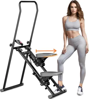 Upgraded Stair Stepper for Home Gym - Full-Body Vertical Climber with Larger Pedals, Adjustable Handlebar, and Compact Folding Design for Cardio Workouts,300LBS Capacity
