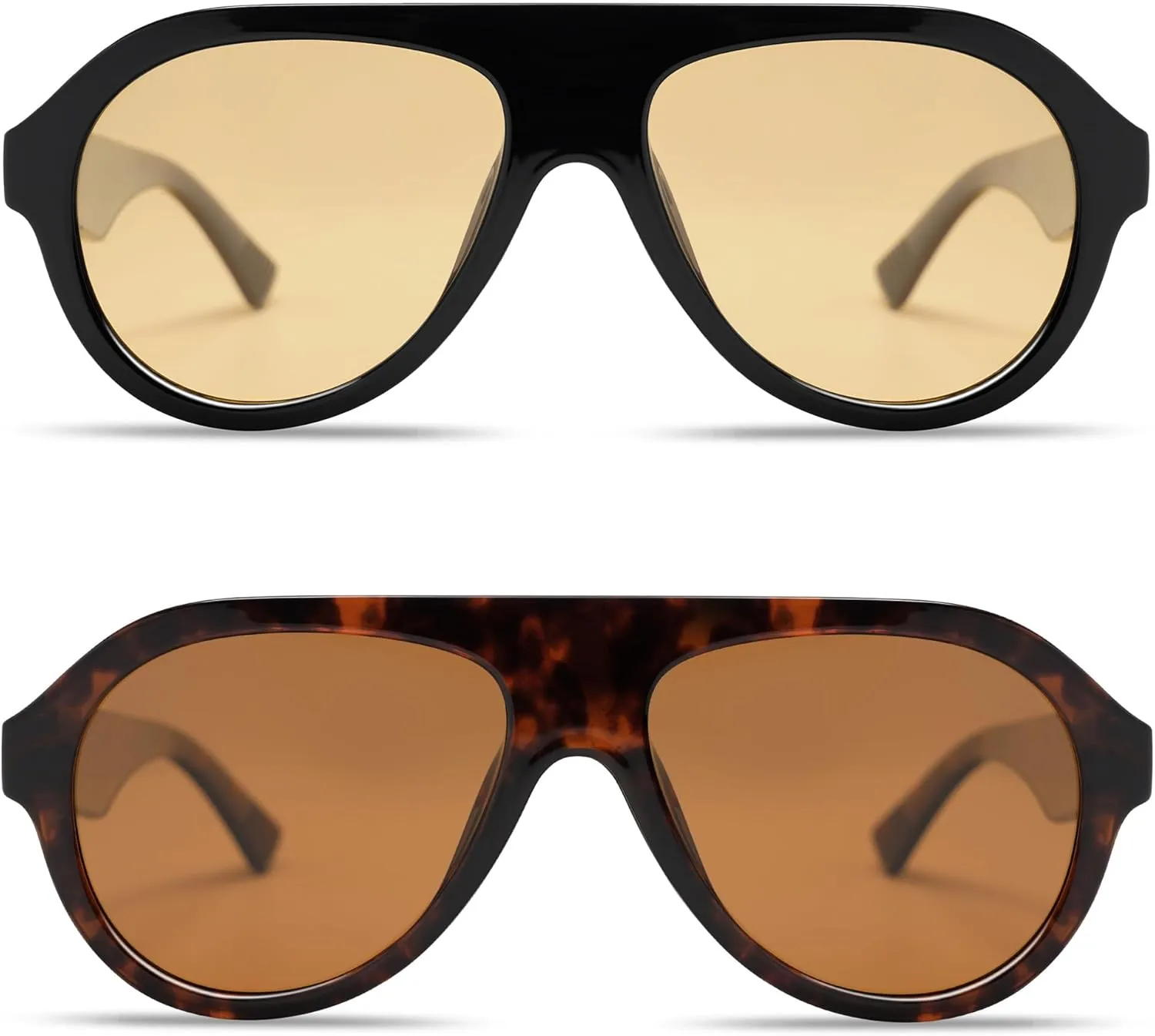 VANLINKER Retro Aviator Polarized Sunglasses for Men Women Trendy 70s Vintage Plastic Frame Sun Glasses VL9750
