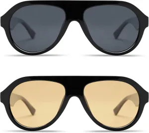 VANLINKER Retro Aviator Polarized Sunglasses for Men Women Trendy 70s Vintage Plastic Frame Sun Glasses VL9750