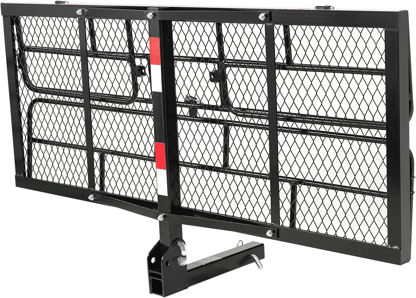 VEVOR 60" x 24" x 14", Hitch Cargo Carrier, 500 lbs Capacity Hitch Cargo Carrier with Cargo Net & Waterproof Cargo Bag, Folding Hitch Mount Cargo Carrier with Reflective Reminder, Fit for SUVs