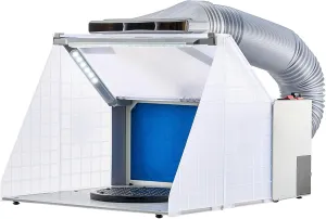 VEVOR Airbrush Spray Booth, Portable Hobby Airbrush Paint Spray Booth Kit with LED Lights, Exhaust Fan and Exhaust Extension Hose, Airbrush Paint Booth for Painting Models, Arts, Crafts, Cakes