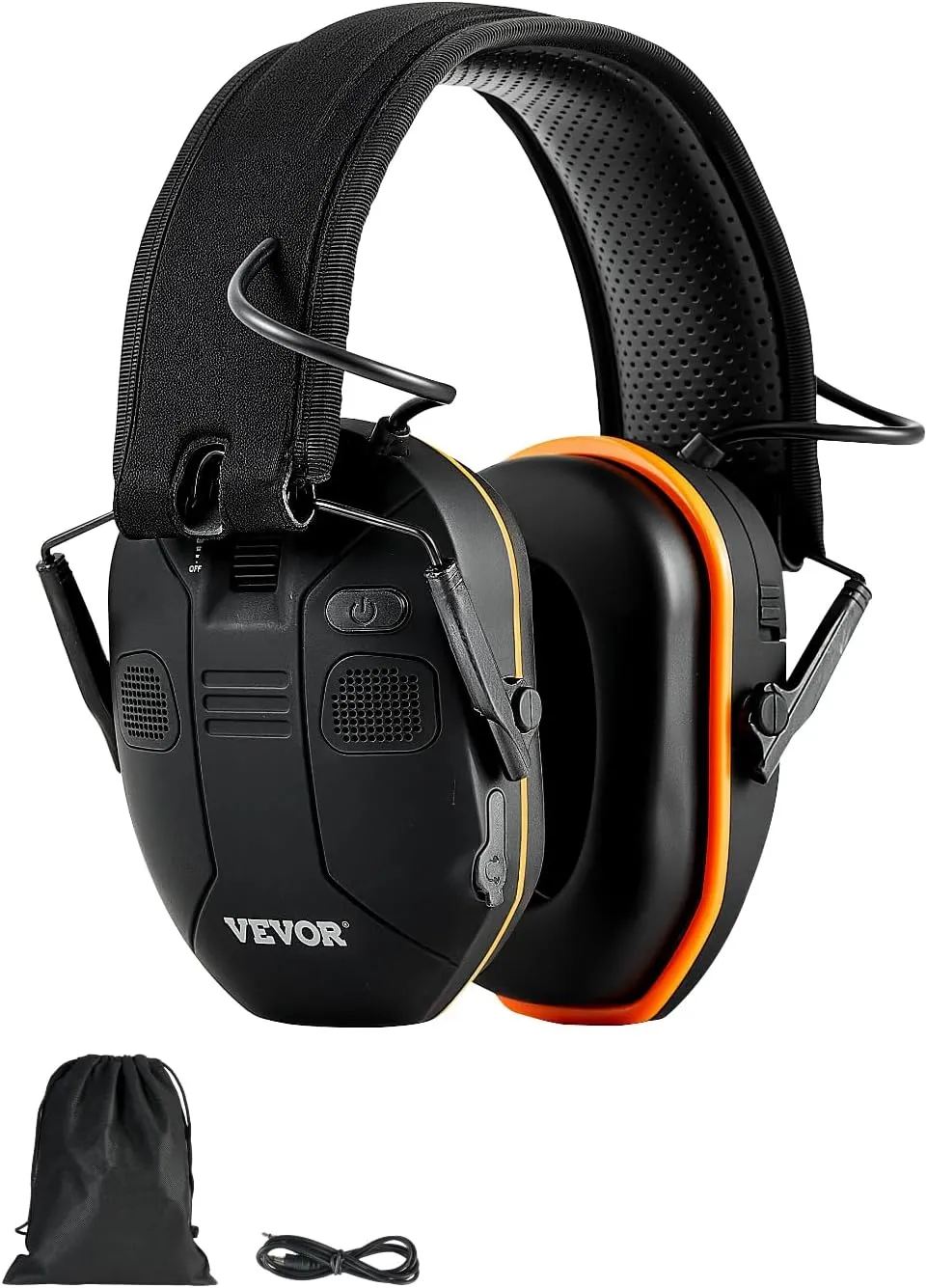 VEVOR Safety Earmuffs, Electronic Ear Muffs with 5.3 Bluetooth Technology and Sound Amplification, Noise Reduction Headphone NRR23dB, Hearing Protection Earmuffs for Shooting, Lawn Mowing and Work