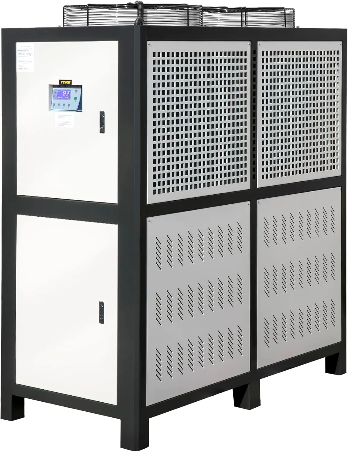 VEVOR Water Chiller 15Ton, Capacity Industrial Chiller 15Hp, Air-Cooled Water Chiller, Finned Condenser, with Micro-Computer Control, Stainless Steel Water Tank Chiller Machine for Cooling Water