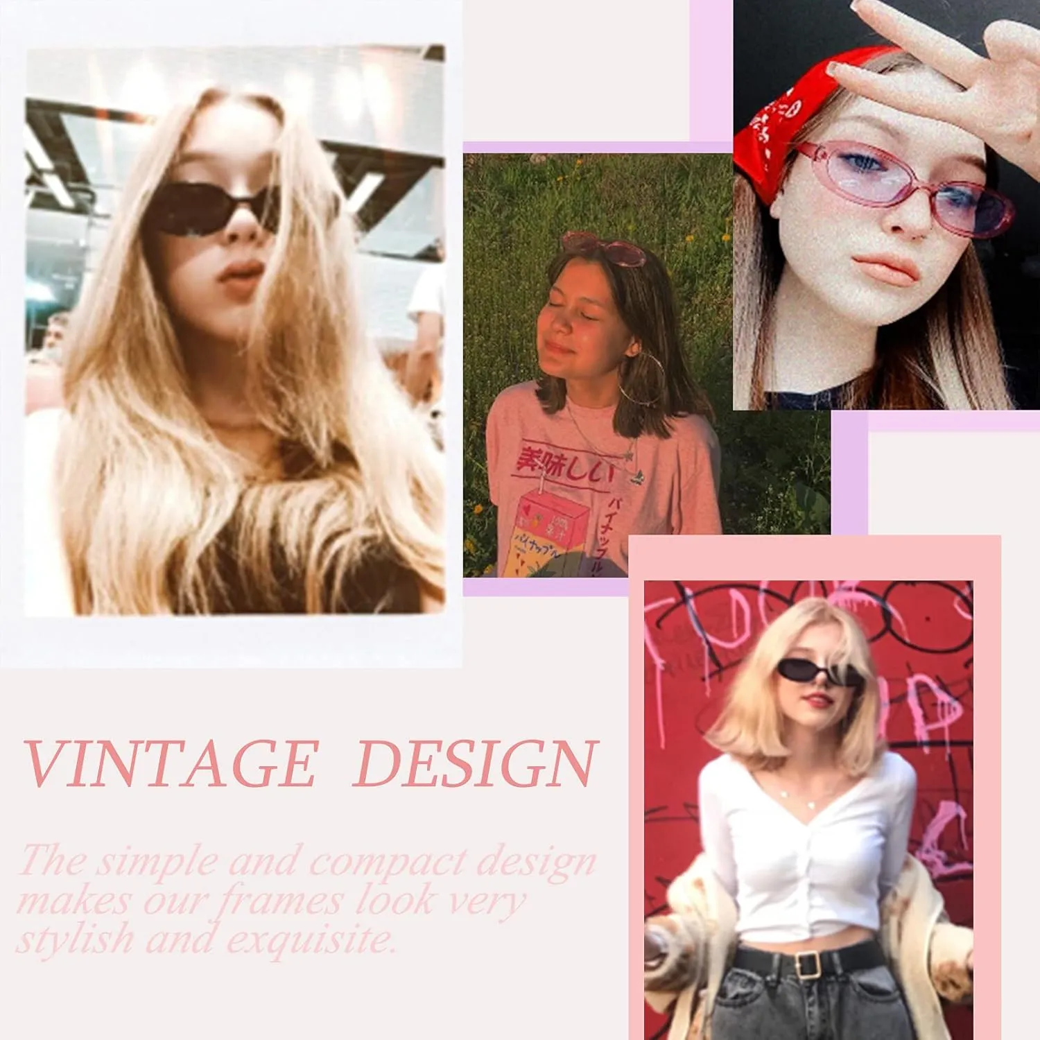 VIA LEECA Trendy Oval Sunglasses Women 90’s Vintage Sun Glasses Fashion Tinted Glasses UV400 Protection