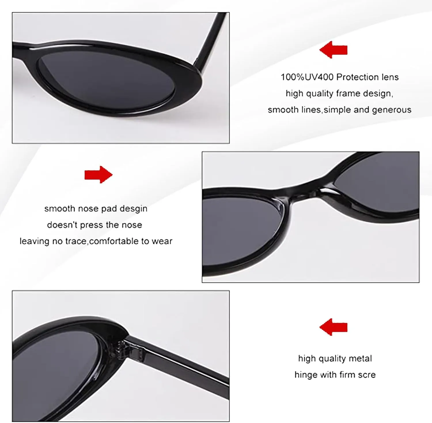 VIA LEECA Trendy Oval Sunglasses Women 90’s Vintage Sun Glasses Fashion Tinted Glasses UV400 Protection