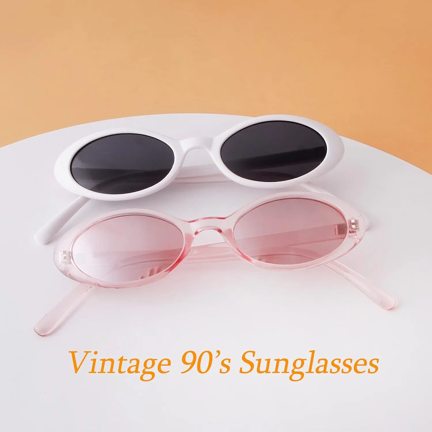 VIA LEECA Trendy Oval Sunglasses Women 90’s Vintage Sun Glasses Fashion Tinted Glasses UV400 Protection