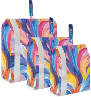 Vibrant Travel Storage Bag with Lanyard - Portable Lightweight Classified Storage Bag with Zipper, Dust and Waterproof Travel Packing Cube for Suitcase,3 Pieces