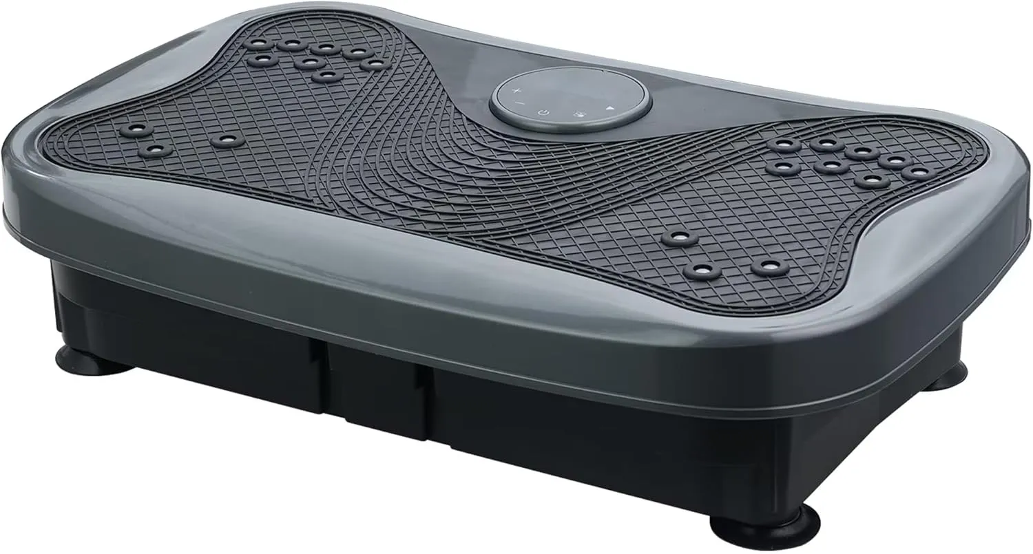 Vibration Plate Fat Burner with 120 Speeds & 200W Motor - Quiet for Home/Office Use, Foldable Portable Design Targets Belly/Thigh Fat, Full Body Workout for Busy Moms & Lazy Fitness, Gray