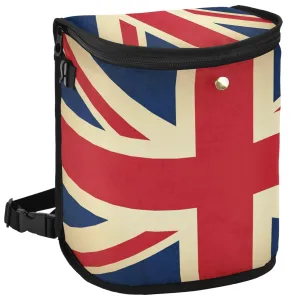 Vintage Union Jack Flag United Kingdom Car Trash Can Car Garbage Bag with Lid Hanging Waterproof Leak Proof Vehicle Storage Bin