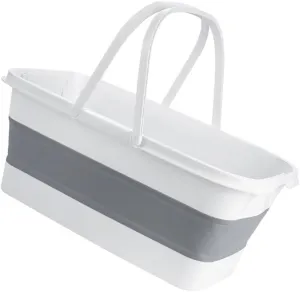VOSAREA Thermoplastic Rubber Collapsible Bucket Handles Dish Basin for Camping Travel