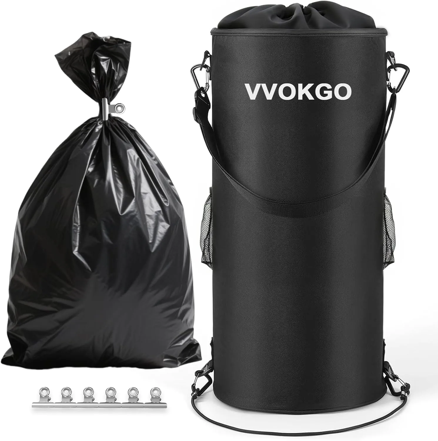 VVOKGO Portable Boat Trash Can with Odor-Resistant Design - Durable Marine Garbage Storage Bag for Boats, RV, Pontoon, Camping, Fishing - Includes 50 Bags & 12 Clips