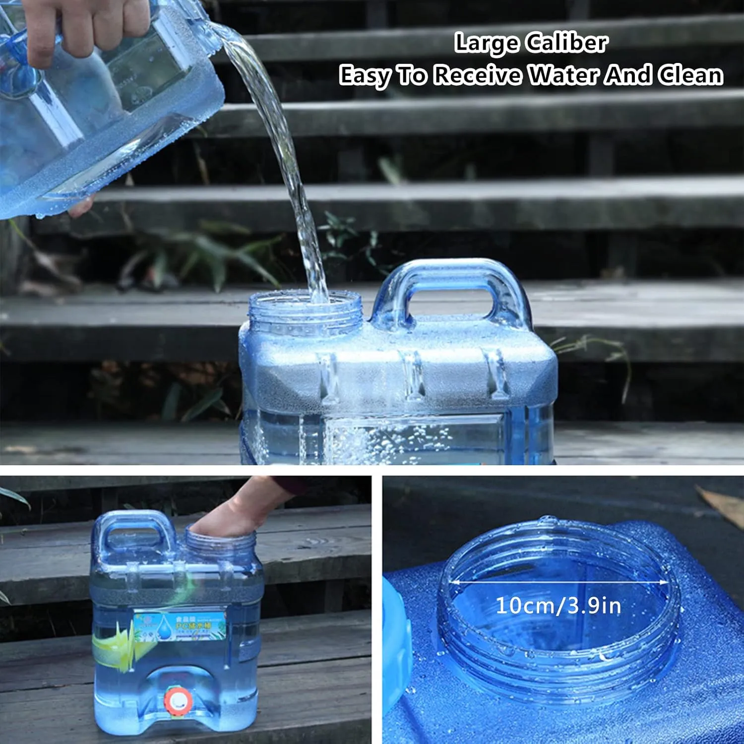 Water Container,Water Storage Containers,Portable Water Canteen,Camping Water Container,Portable Large Water Tank with Faucet,for Outdoor Camping Picnic Hiking Car Driving(7.5L,蓝色)