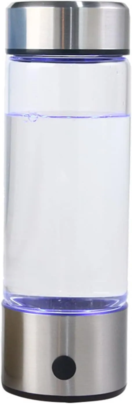 Water Cup Hydrogen Water Generator Alkaline Maker Rechargeable Portable Water Ionizer Super Antioxidan Hydrogen-Rich Water Cup Convenient, Silver
