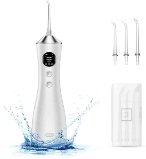 Water Dental Flosser, Protable Cordless Water Flosser with 300ML Rechargeable Travel Irrigation Cleaner, IPX7 Waterproof Electric Flossing for Teeth