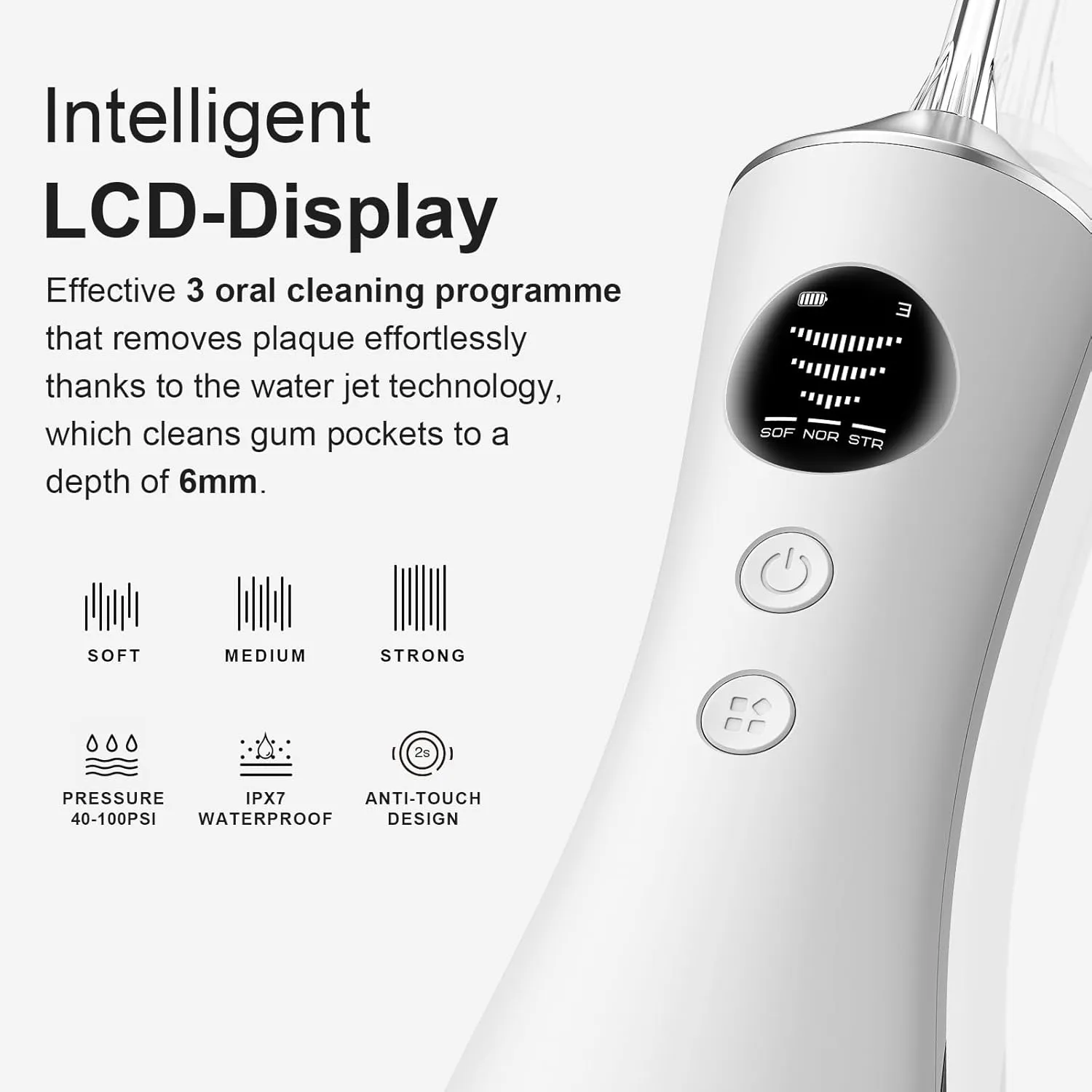 Water Dental Flosser, Protable Cordless Water Flosser with 300ML Rechargeable Travel Irrigation Cleaner, IPX7 Waterproof Electric Flossing for Teeth