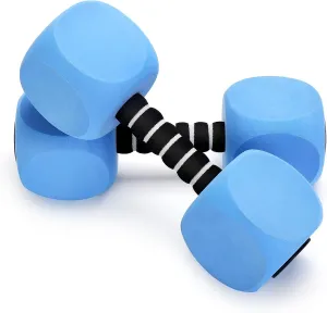 Water Dumbbells, 2Pack Aquatic Exercise Dumbbells, EVA Foam Barbells for Men Women Water Workouts