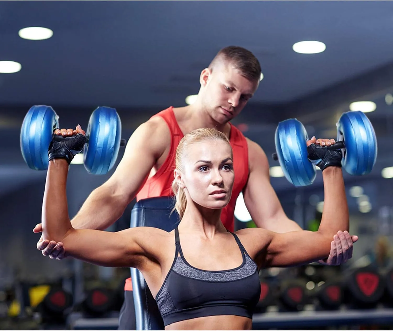 Water Filled Dumbbells Set - Water Filled Weights - Portable Travel Weights - Weights Adjustable Dumbbells - Portable Fitness Equipment - Strength Training - Fitness and Shaping