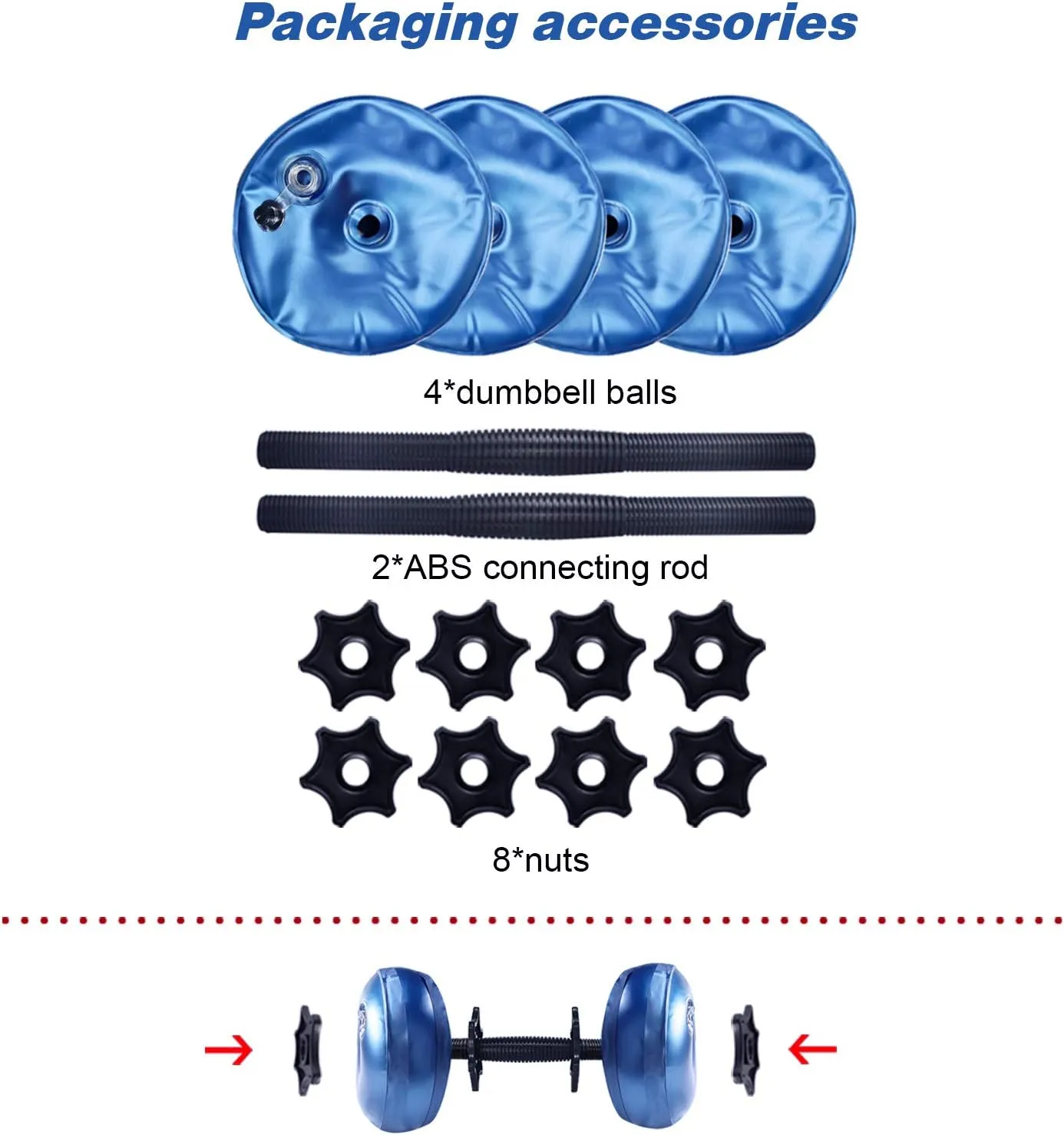 Water Filled Dumbbells Set - Water Filled Weights - Portable Travel Weights - Weights Adjustable Dumbbells - Portable Fitness Equipment - Strength Training - Fitness and Shaping