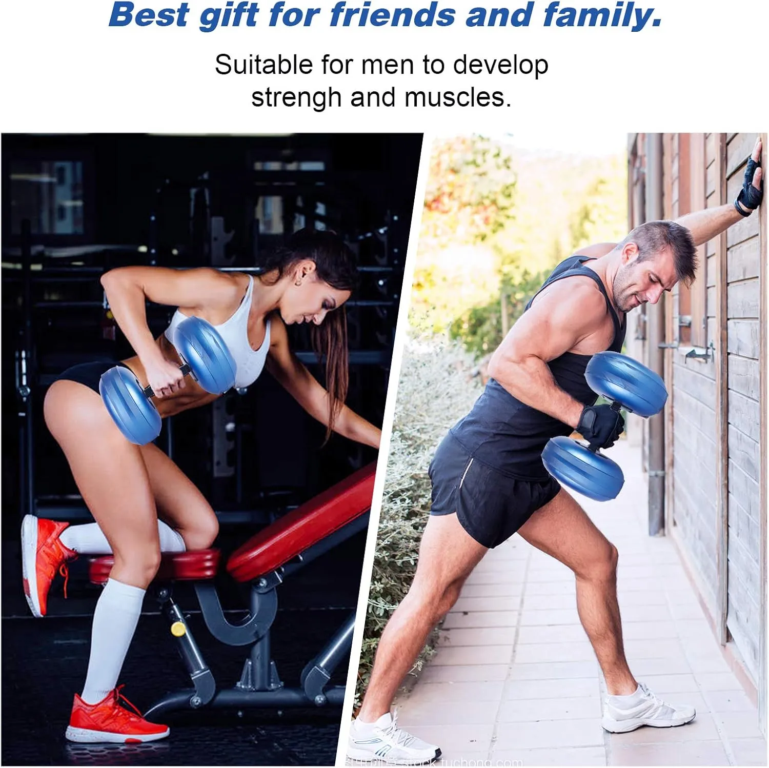 Water Filled Dumbbells Set - Water Filled Weights - Portable Travel Weights - Weights Adjustable Dumbbells - Portable Fitness Equipment - Strength Training - Fitness and Shaping