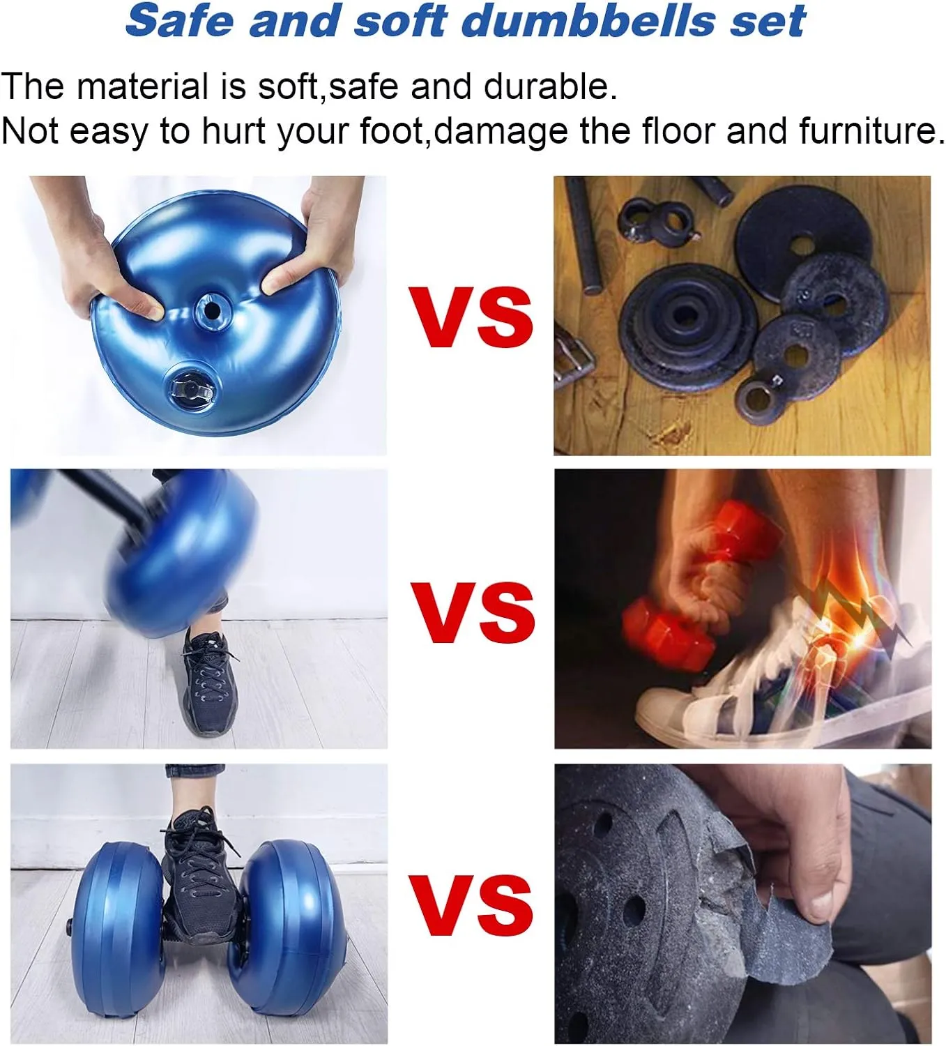 Water Filled Dumbbells Set - Water Filled Weights - Portable Travel Weights - Weights Adjustable Dumbbells - Portable Fitness Equipment - Strength Training - Fitness and Shaping