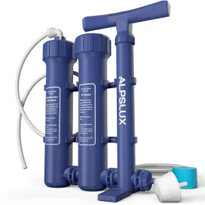 Water Filter Camping Essentials Survival Kit Survival Gear Portable Hand Pump 3-Stage Water Filtration System Filter for Emergency, Drinking, Hiking, Travel Team