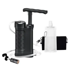 Water Filter Pump, 0.01 Micron 5-Stage Water Filter,Portable Outdoor Emergency and Survival Gear - Camping, Hiking, Backpacking (k8188 Black)