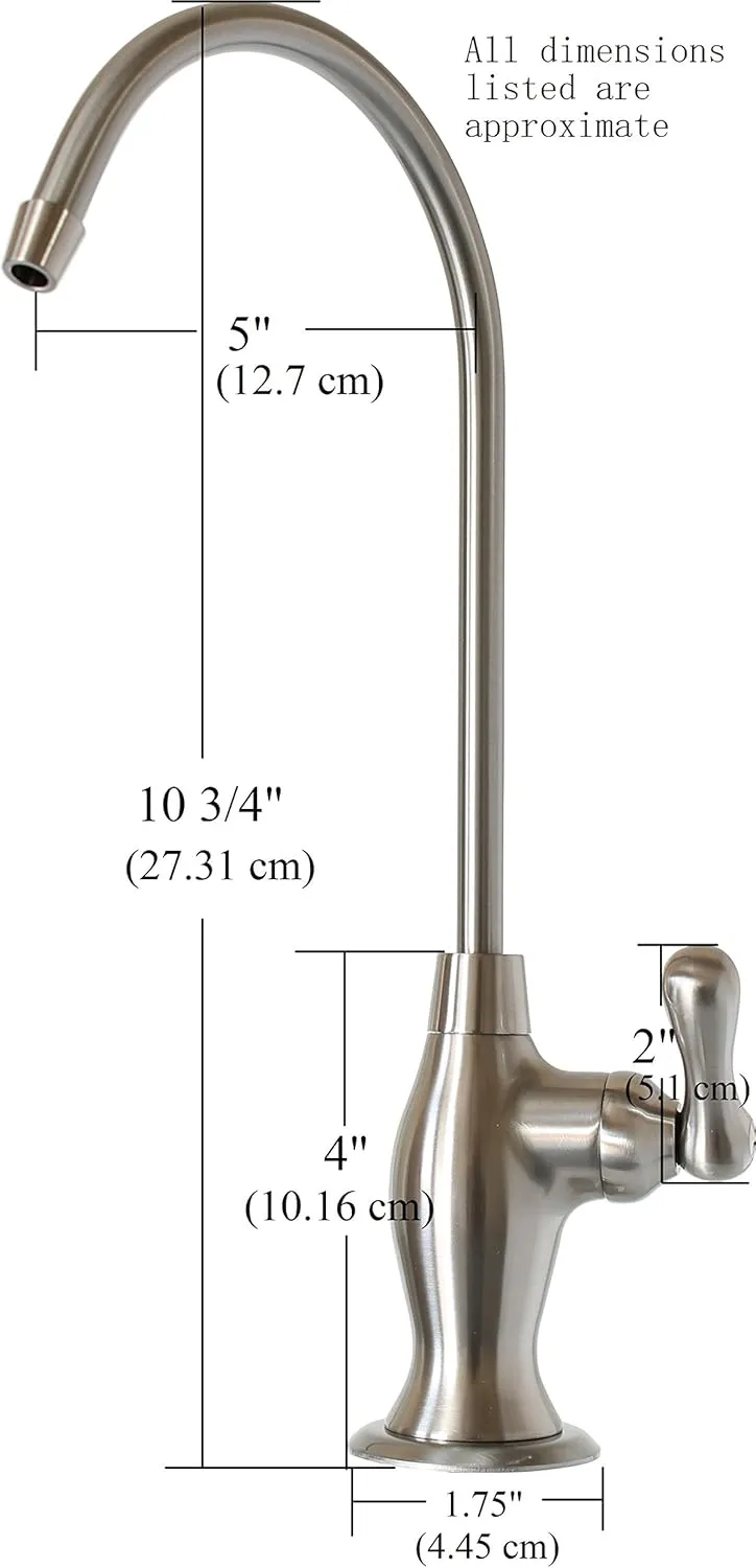 Water Filtration Faucet Reverse Osmosis Non Air Gap Drinking Water Filtration System Water Dispenser Spout (Antique Brass) Vase Style with Drinking Water Faucet Wrench RO-FW148