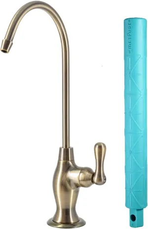 Water Filtration Faucet Reverse Osmosis Non Air Gap Drinking Water Filtration System Water Dispenser Spout (Antique Brass) Vase Style with Drinking Water Faucet Wrench RO-FW148