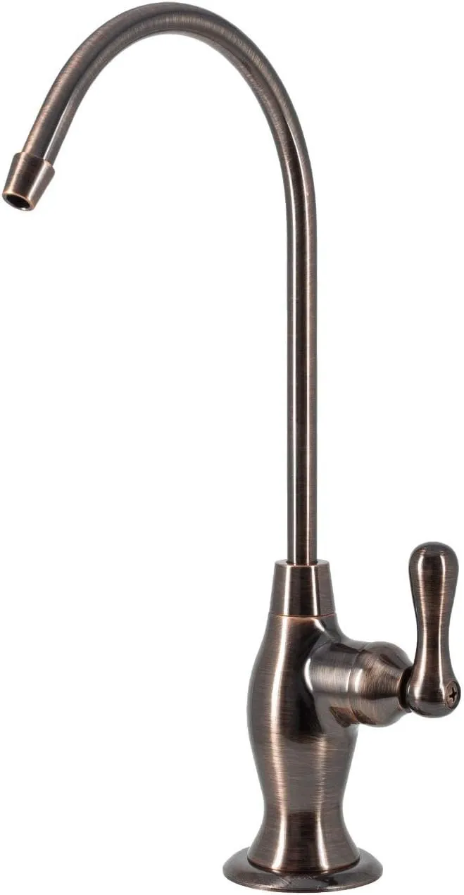 Water Filtration Faucet Reverse Osmosis Non Air Gap Drinking Water Filtration System Water Dispenser Spout (Antique Wine) Vase Style with Drinking Water Faucet Wrench RO-FW148